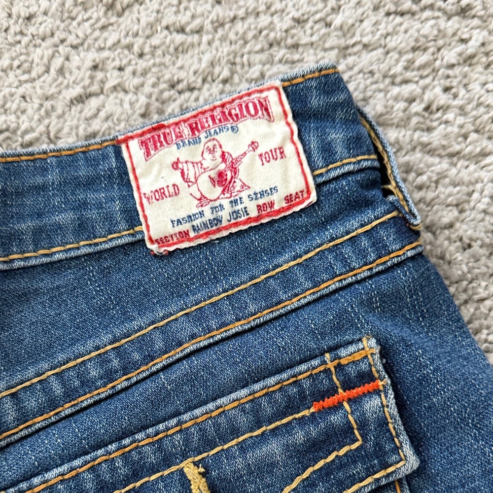 True Religion Women's Dark Blue Low-Rise Denim Shorts - Picture 7 of 7